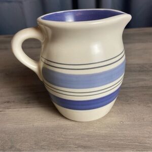 Pfaltzgraff Creamer Rio Blue Stripes measures 4.5"‎ Tall
